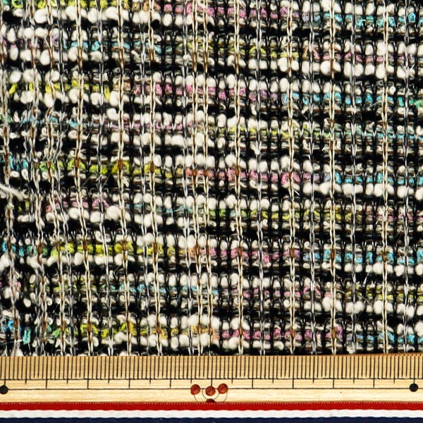 秋冬生地セール】【数量5から】 生地 『ニットツイード ブラック