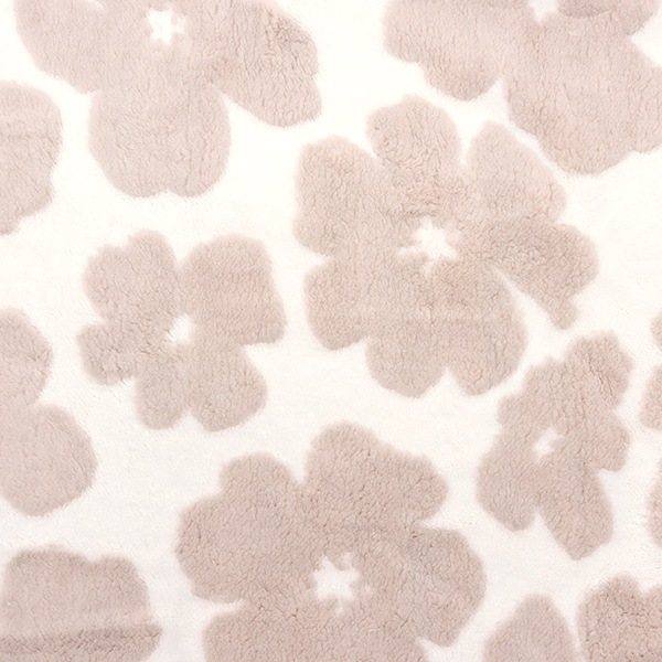 ヒートデオ花柄ブランケット 吸湿発熱性　軽くてぽかぽかです… 防寒具 『静電気防止加工 花柄ボアブランケット 70×100cm ミルク