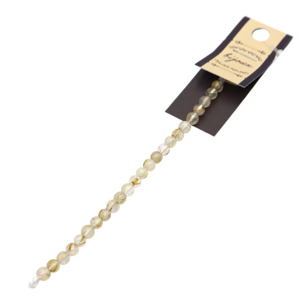 アクセサリー素材 『天然石ラウンド ルチルクォーツ 約4mm 24個入り