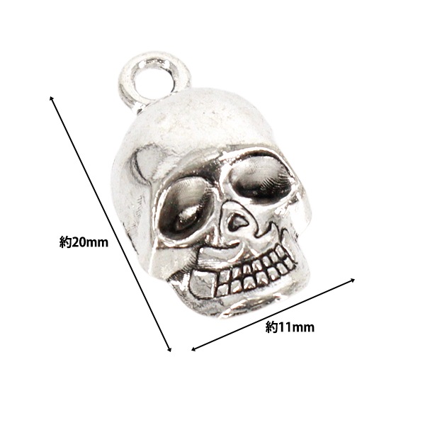 手芸パーツ 『チャームドクロ 2個入り シルバー AP25056』 手芸