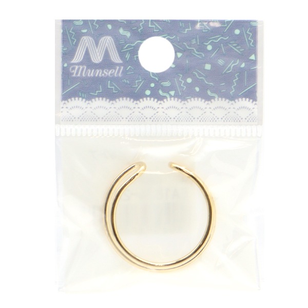 手芸金具 『イヤーカフ ダブルフープ ゴールド 1個入 EA1874-201