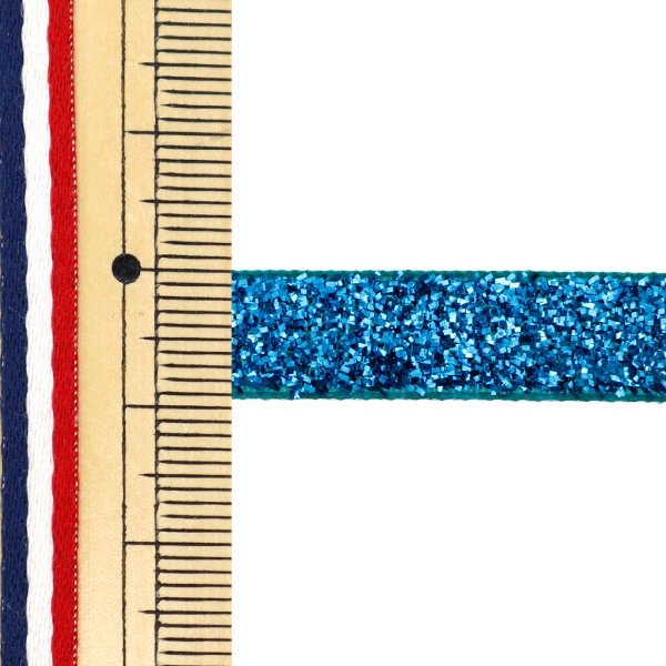 リボン 『1反売り ラメリボン 幅約9mm×約3m巻 ブルー 0680B-13』 服飾