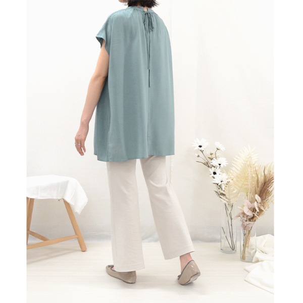 ブラウス 『メルティレーヨン 【洗える】レーヨンギャザーブラウス