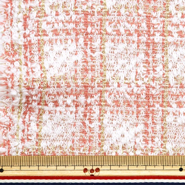 数量5から】 生地 『ニットツイード ピンク ZQ2369-1』 【ユザワヤ