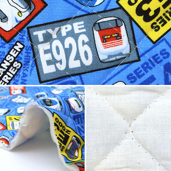 数量5から】 生地 『オックスキルト JR新幹線 ブルー AQ8000-34A