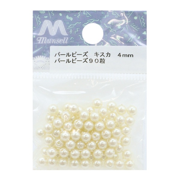 ビーズ 『パールビーズ キスカ 4mm 90個入り』 ビーズ,パール| ホビー