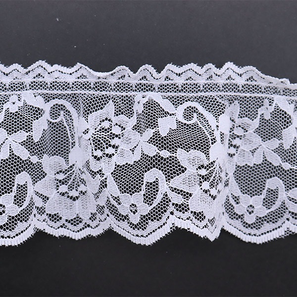 〜＊ひらひらレースタッセル＊〜 レース 『ラッセルフリル 幅約3.3cm×5m オレンジ C03415-7』 服飾,綿