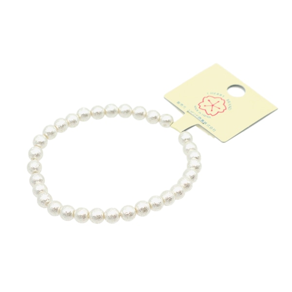 ホワイトローズ　ビーズ完成品 2302】ホワイトハートビーズ透明小中粒一連AS（Φ4.5mm）2本セット