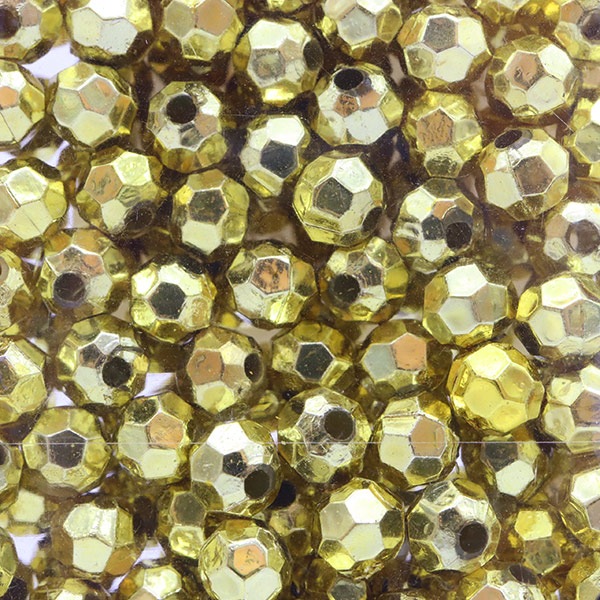 ビーズセール】 ビーズ 『DXカットビーズ 金 約6mm 約200個入り