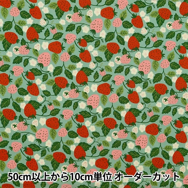 数量5から】 生地 『シーチング いちご柄 AP45902-1C』 生地,柄から