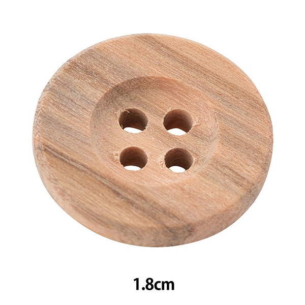 【カシミア100%】  ワンボタン　木製ボタン　キャメル ボタン 『ウッドボタン 四つ穴 1.8cm 1個入り K1100』 服飾,ボタン