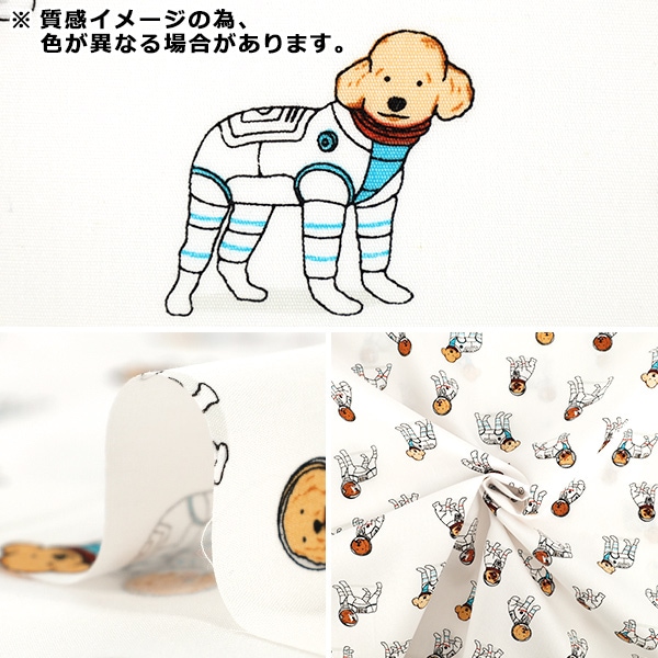 数量5から】 生地 『ブロード さぁ行こう大宇宙! すぺーすどっぐ