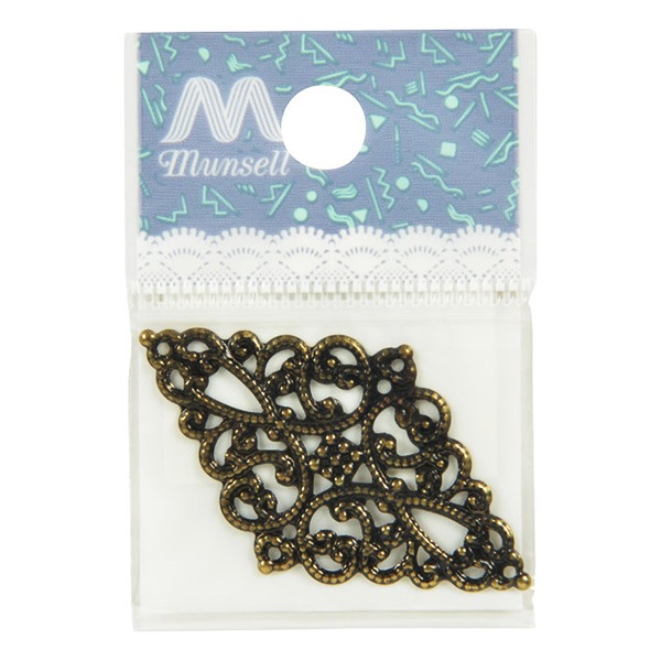 アンティーク　ゴールド　チャーム 手芸金具 『スカシパーツ 菱形 アンティークゴールド #2418』 ビーズ