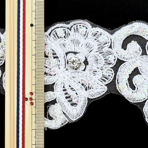 数量5から】 手芸ブレード 『刺繍ブレード 幅約7cm ホワイト GY-93-18