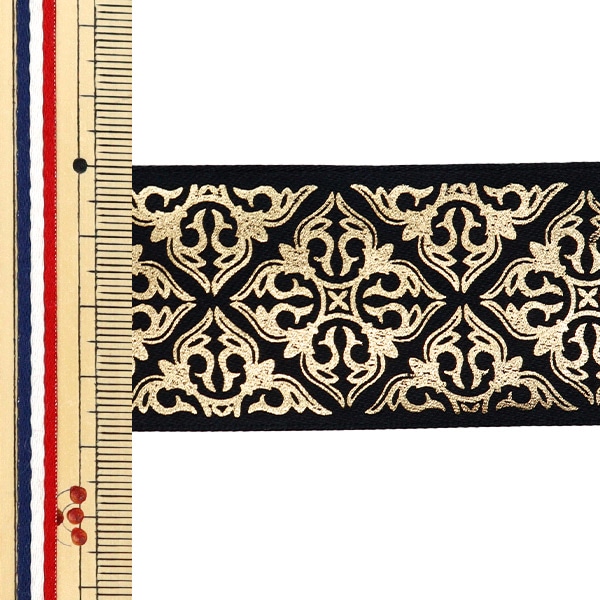 数量5から】 リボン 『SUダマスク 幅約38mm ブラック 17番色 50116