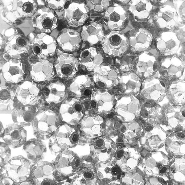 ピース ビーズ 『DXカットビーズ 銀 約6mm 約200個入り ASH-DX6C-S』 ビーズ