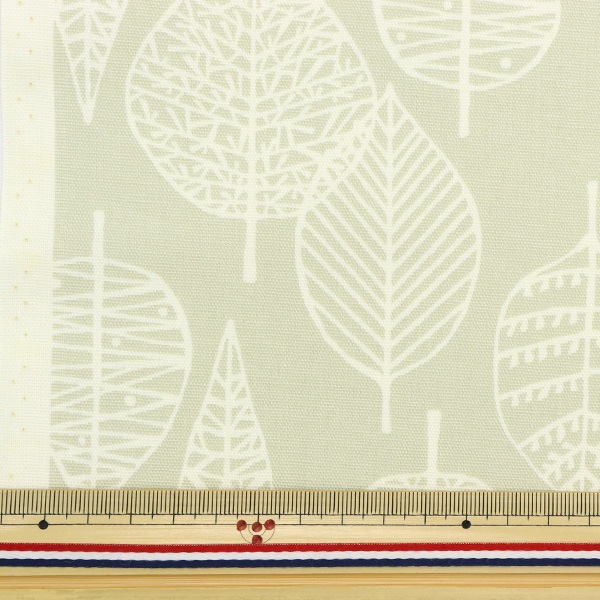 数量5から】 生地 『オックスプリント 北欧葉柄 38039-21A』 生地,種類