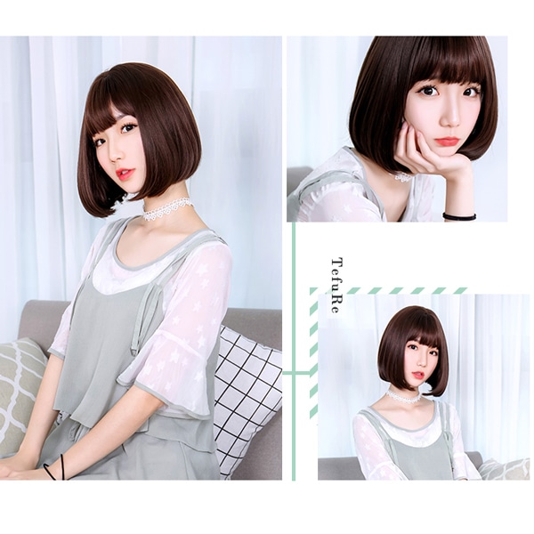 ウィッグ 『Tefure (テフリ) ナチュラリーボブ ダークブラウン D-3079