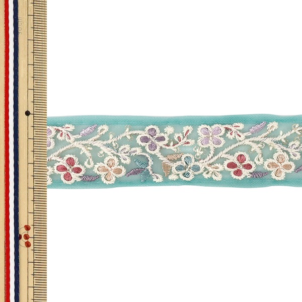 数量5から】 手芸ブレード 『2026インド刺繍ブレード 約3cm幅 グリーン