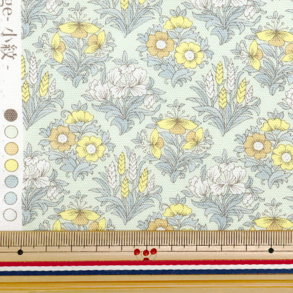 数量5から】 生地 『NOVA オックス アーガイル小花 イエロー NOX