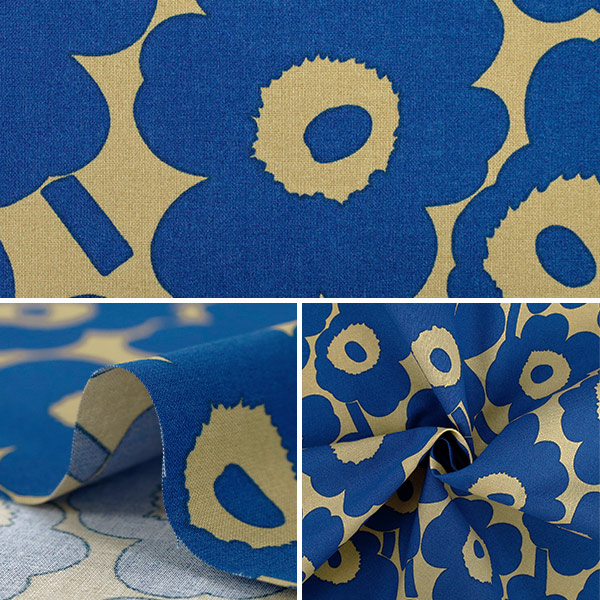 数量5から】 生地 『マリメッコ ミニウニッコ ネイビー 066475-582