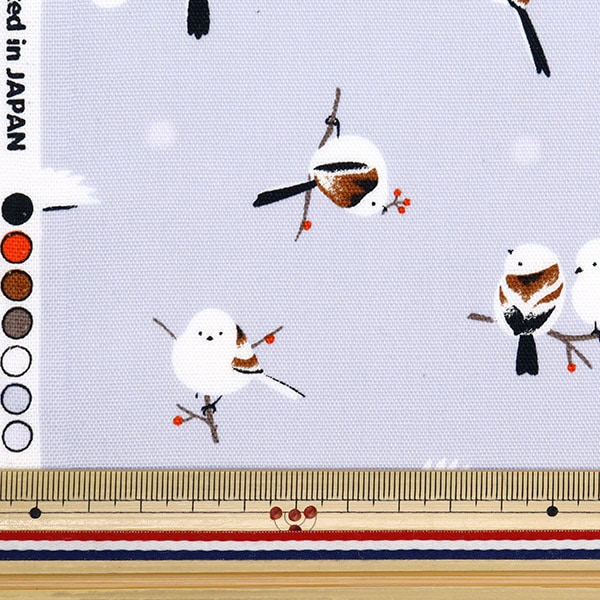 数量5から】 生地 『オックス シマエナガ ライトパープル OXWHBI-C