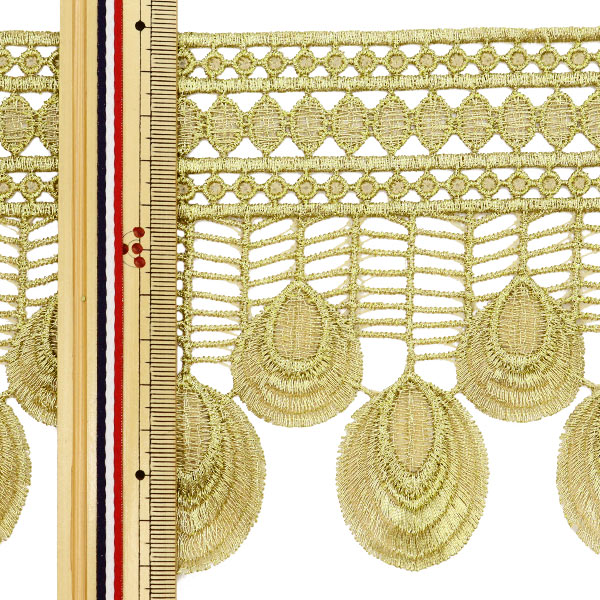 数量5から】 手芸ブレード 『刺繍ブレード 幅約12.2cm ゴールド 羽 GY