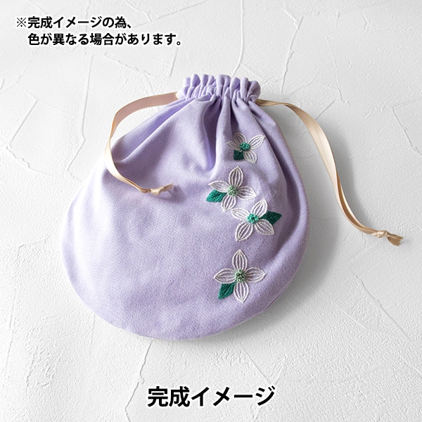 刺しゅうキット 『aodoa みち草刺繍6 ヤマボウシのまる巾着