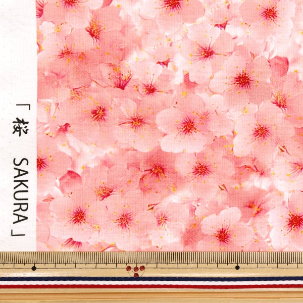 数量5から】 生地 『シーチング インクジェットプリント 桜 KOM