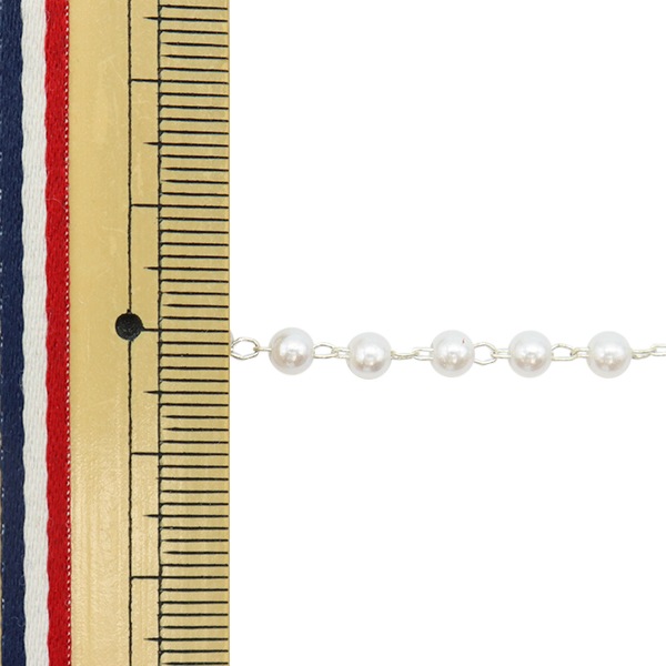 数量5から】 アクセサリー金具 『ビーズチェーン パール ホワイト