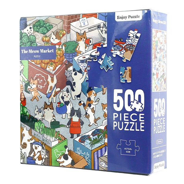 玩具 『パズル Happy Meow Life The Meow Market 500ピース 530×380mm