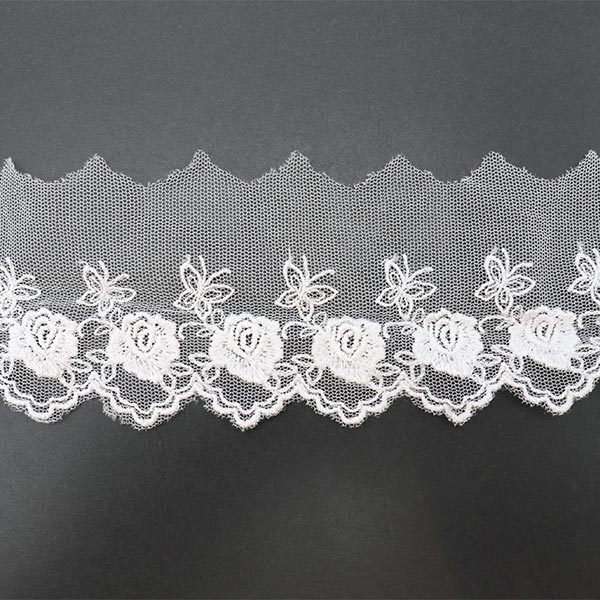 数量5から】 レース 『チュールレース 1番色 3847-1』 服飾,綿レース