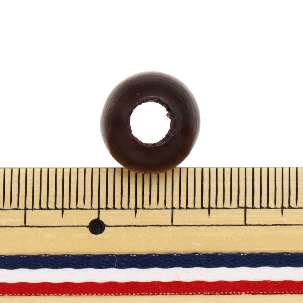 ビーズ 『ウッドビーズ ラウンド 14mm こげ茶 15個入り WBR14-BR