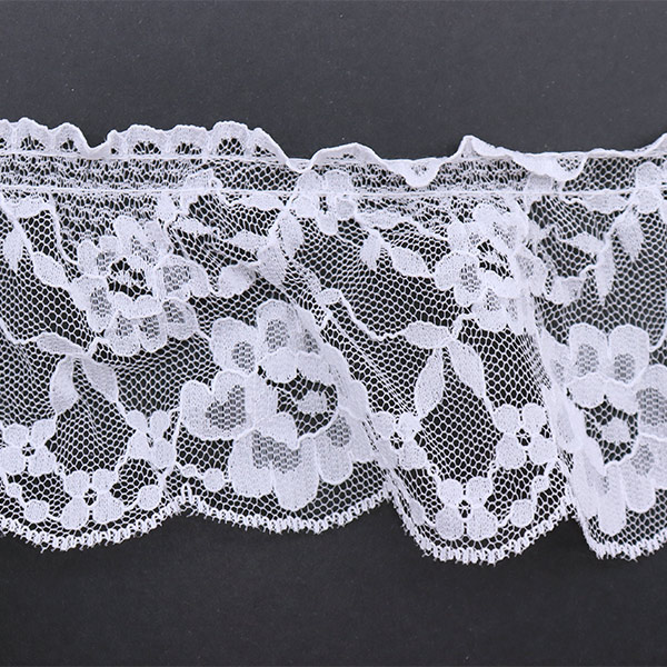 数量5から】 レース 『ラッセルフリル 1番色 白 YD26672』 服飾,綿