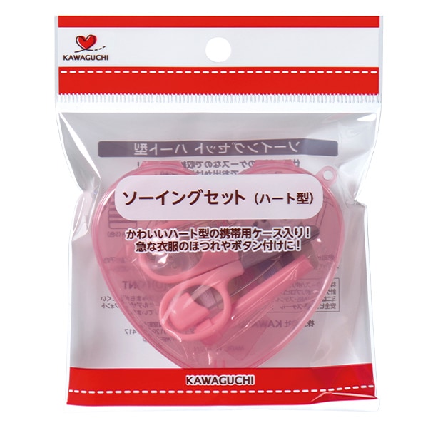 手芸用品 『ソーイングセット ハート型 ピンク 13-283』 KAWAGUCHI