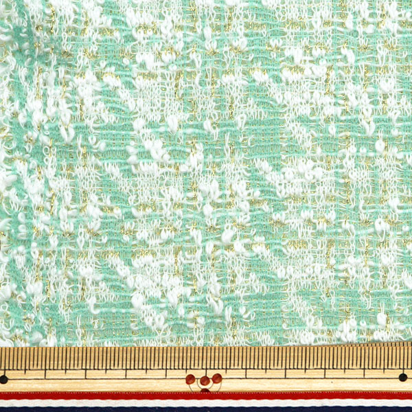 数量5から】 生地 『ニットツイード ミント ZQ2381-2』 【ユザワヤ