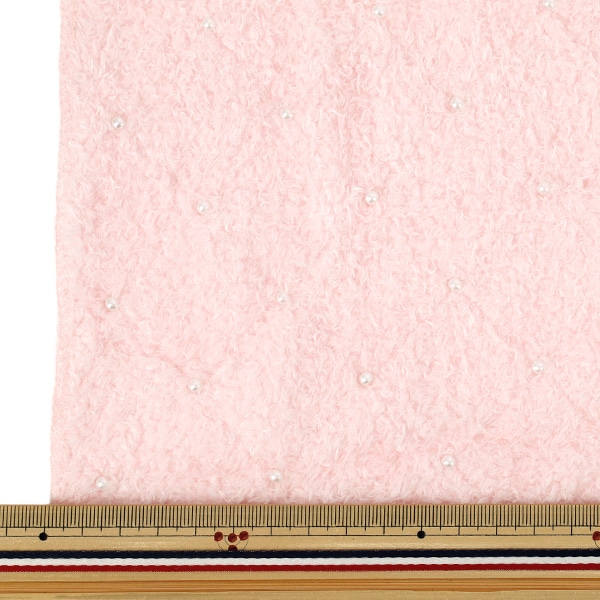 生地 『ふわふわビーズボア カットクロス 約65cm×100cm ピンク HS2304