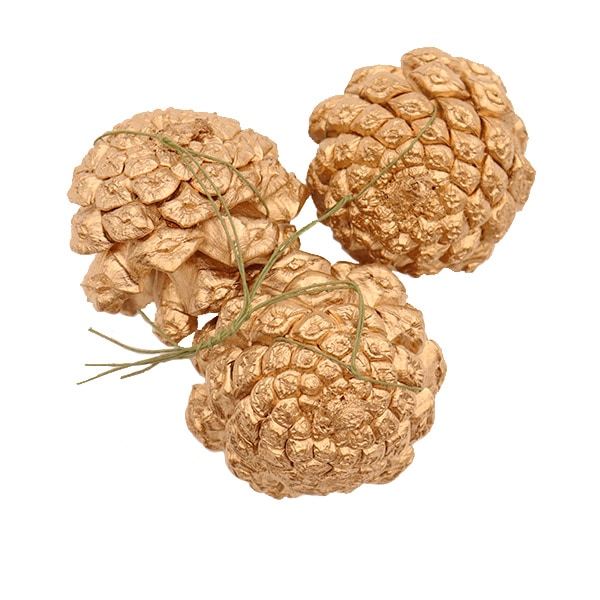 リースパーツ 『松かさL ゴールド ワイヤー付 3個入り XM-302』 大前