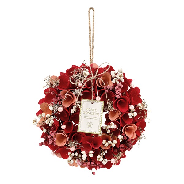 リース 完成品 『完成リース 直径23cm レッド 660-075』 SG Wonder