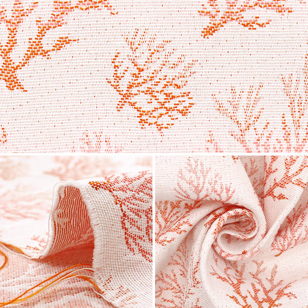 生地 『SAFECO ジャガード カットクロス Corail 約70cm×50cm C-CORAIL