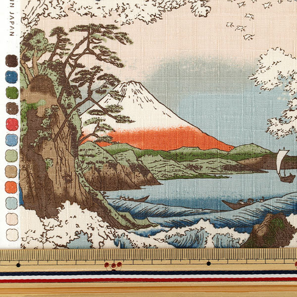 数量5から】 生地 『和柄ドビー 富士山 赤 1026-1120-3-B』 生地,柄