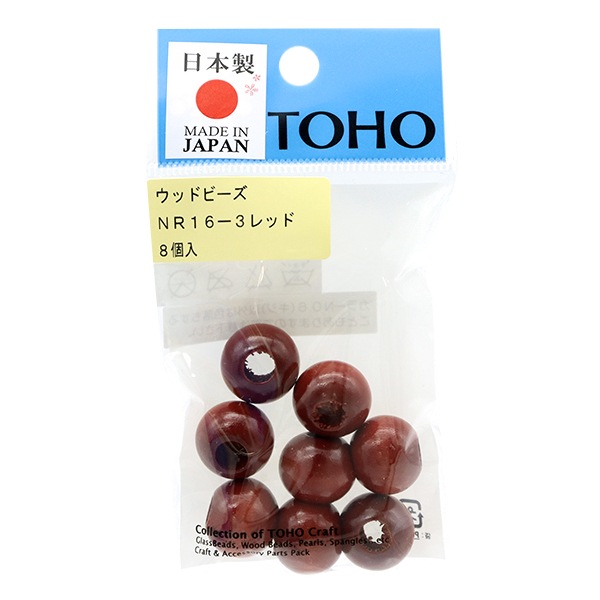 ビーズ『ウッドビーズ NR16-3』TOHOBEADSトーホービーズ ビーズ,ウッド