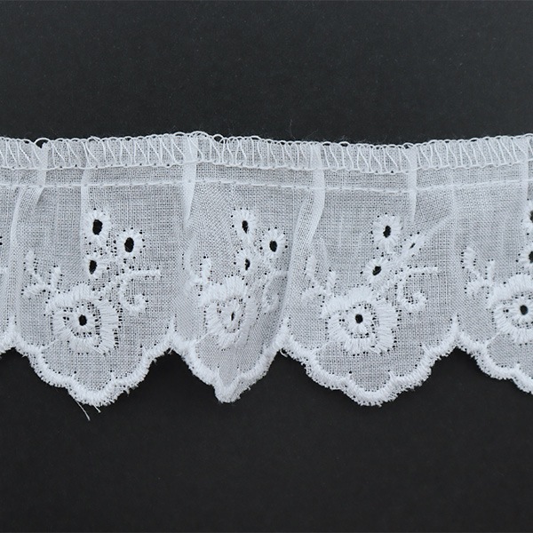 フリルホワイト　1点 数量5から】 レース 『綿フリル 1番色 白 7914F-1』 服飾,綿レース,綿
