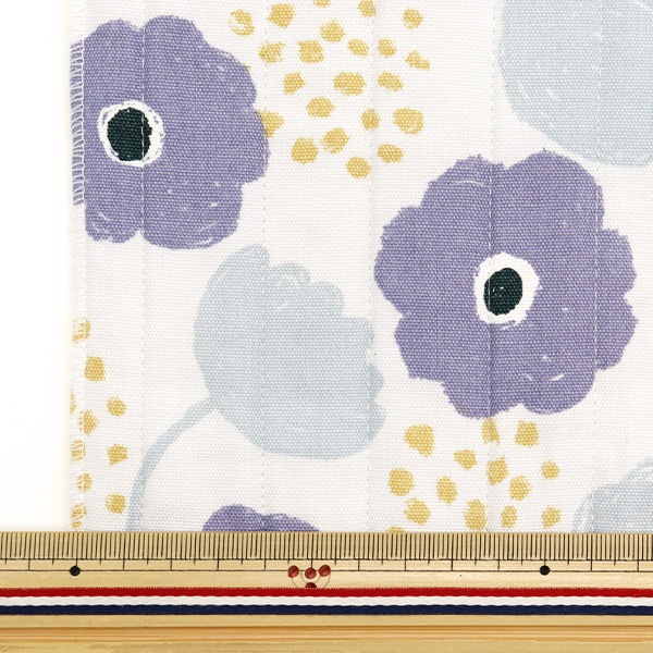 生地 『オックス パレット丸いお花 キルトカットクロス 約105cm×50cm