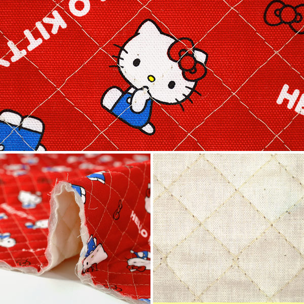 数量5から】 生地 『オックスキルト ハローキティ ベーシックリボン