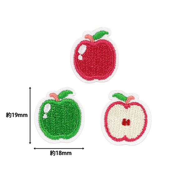 ワッペン 『刺しゅうワッペン りんご 3個入り WP-029』 雑貨,ワッペン