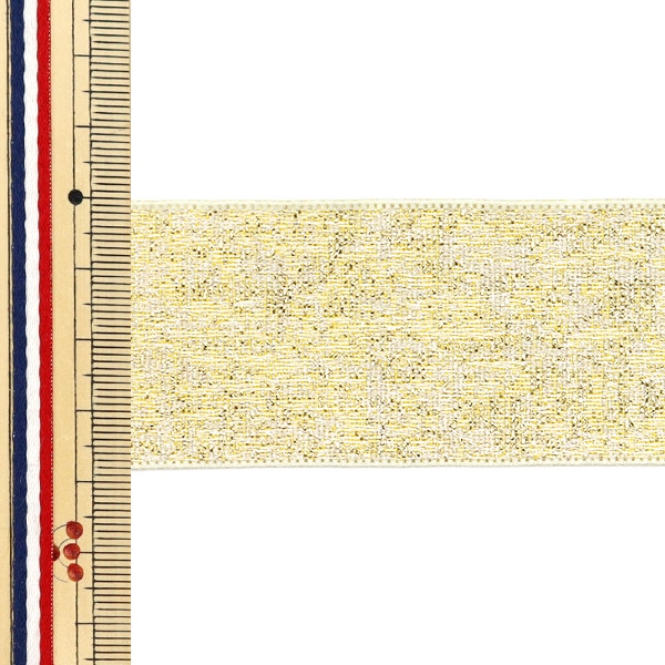 リボン 『メタリックリボン 約幅38mm×長さ2m イエローゴールド YRC2503