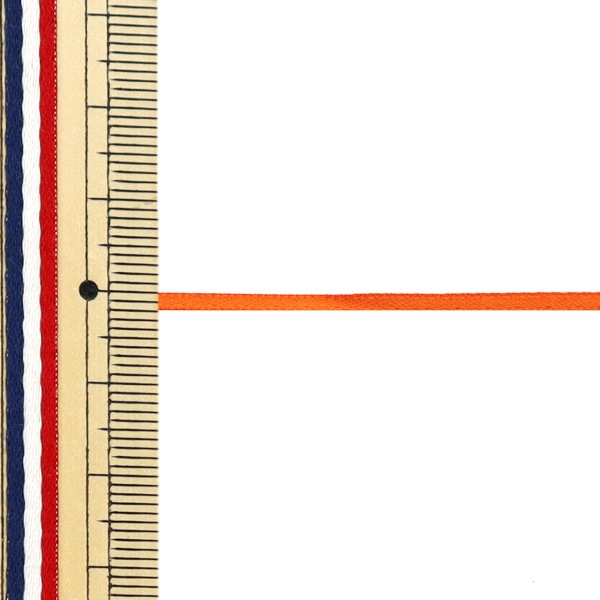 リボン 『1反売り 両面サテンリボン 約2mm幅×約10m巻 オレンジ』 服飾