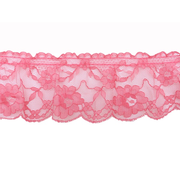 数量5から】 レース 『ラッセルフリル 3番色 ピンク YD26672』 服飾,綿