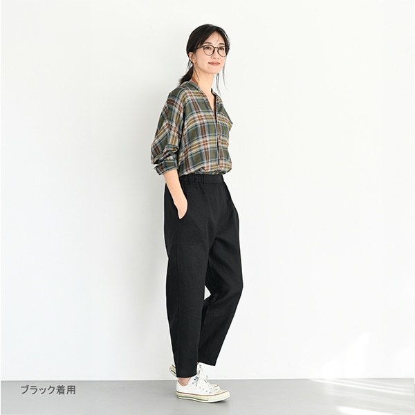 ボトムス 『しっかりリネン ラフスタイルラウンドパンツ